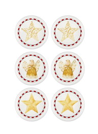 Hermia Juego de 6 Cuencos para Aperitivos NEW037 en Blanco, Rojo y Dorado